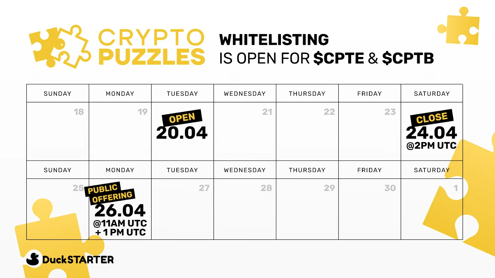 Hướng dẫn cách tham gia IDO Crypto Puzzles (CPT) trên DuckStarter 1 Hướng dẫn cách tham gia IDO Crypto Puzzles (CPT) trên DuckStarter